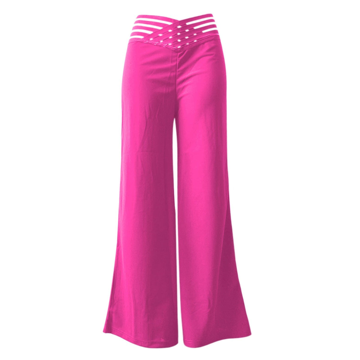 Lässige Damenhose mit weitem Bein und hoher Taille
