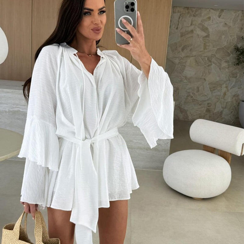 💝 Limitierter Verkauf 50% OFF 🔥 Damen Solid Color Loose Mini Kleid