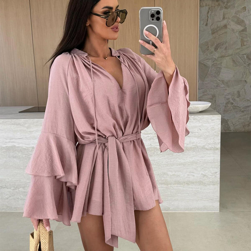 💝 Limitierter Verkauf 50% OFF 🔥 Damen Solid Color Loose Mini Kleid