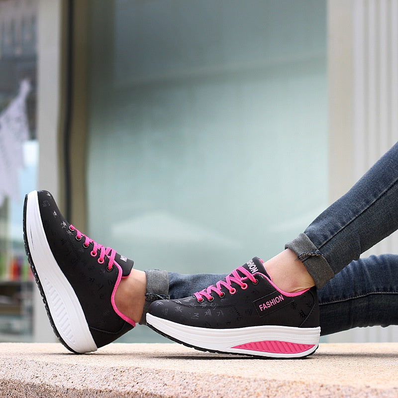 Frauen Casual Mode Atmungsaktiv Dicke Sohle Turnschuhe
