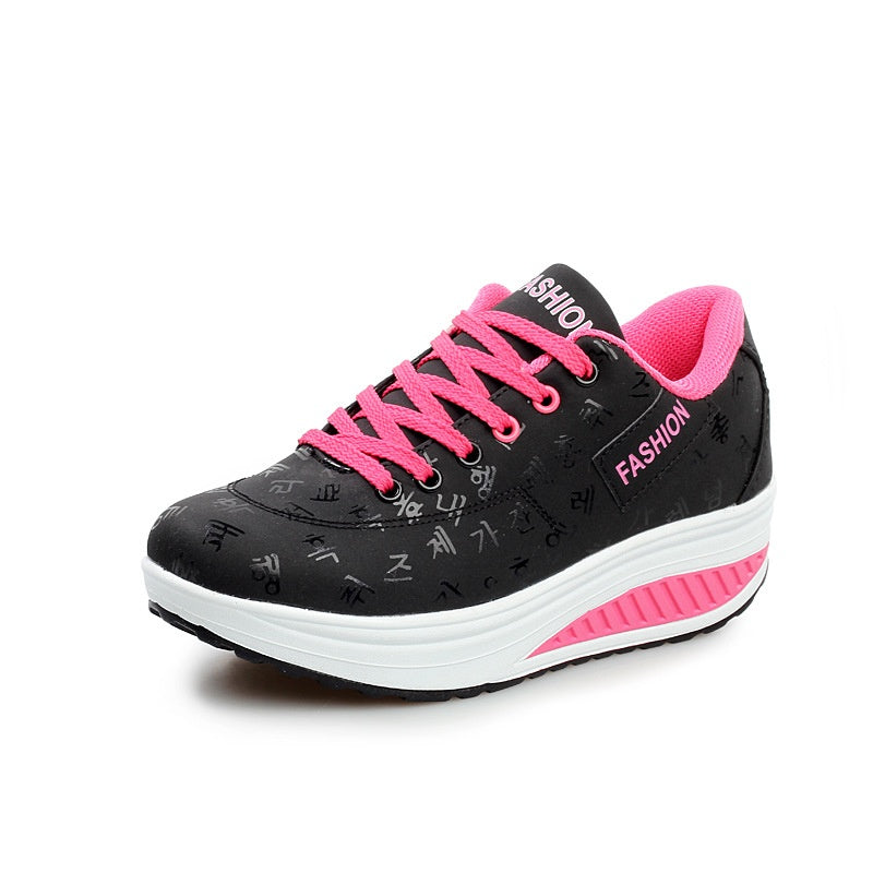 Frauen Casual Mode Atmungsaktiv Dicke Sohle Turnschuhe