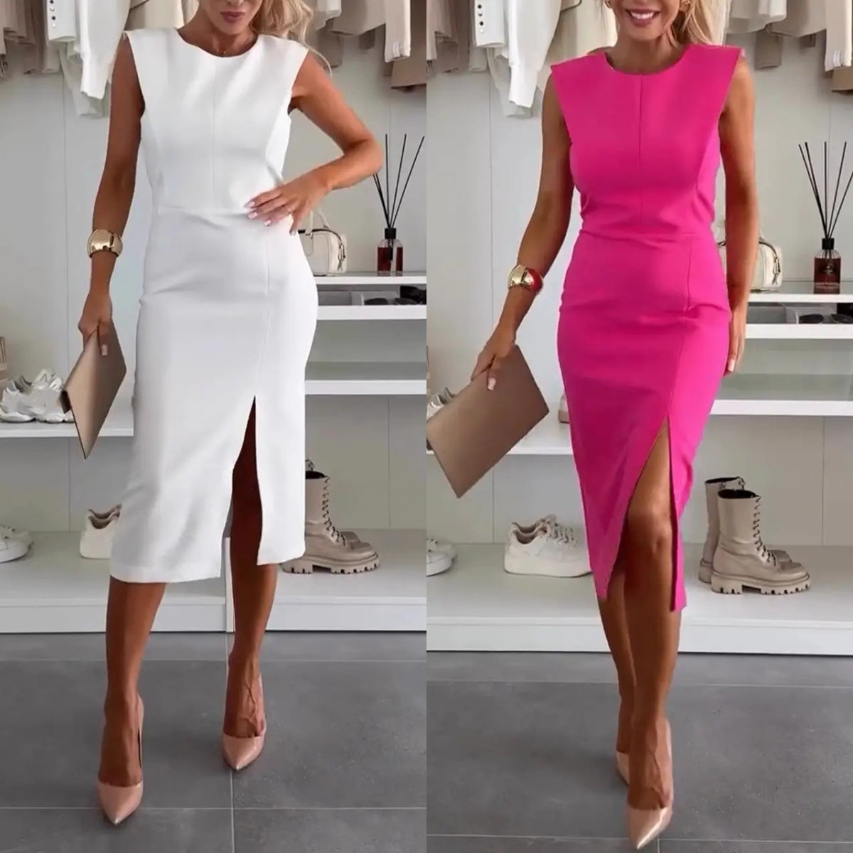 ⏳Time-limited Special⏰Women’s Sleeveless Bodycon Dress with Slit