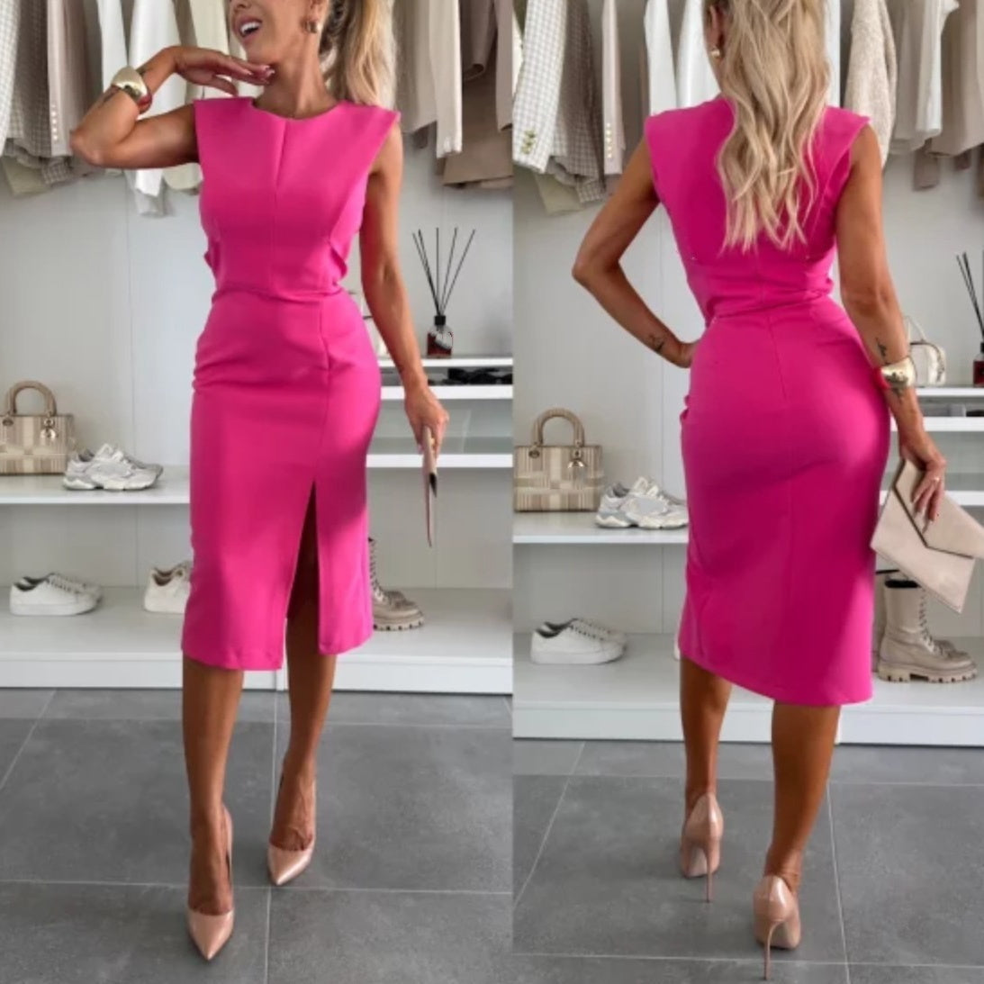 ⏳Time-limited Special⏰Women’s Sleeveless Bodycon Dress with Slit