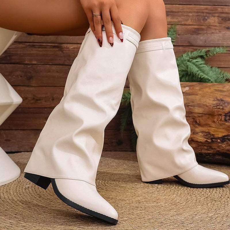 🌟Hochwertige Damenstiefel – Slouchy-Kniehohe Chunky-Stiefel für Damen